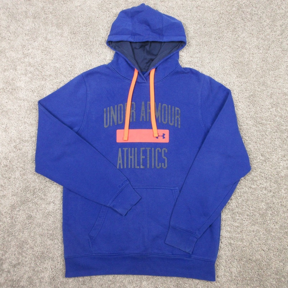 Under Armour Sweater Mens Medium Blue Storm‎ Fleece Pullover Hoodie Sweatshirt